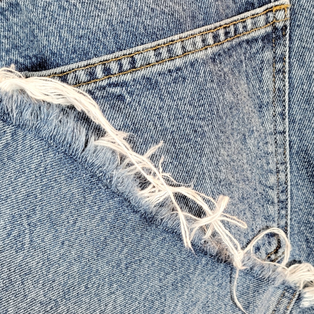 AGOLDE Relaxed Boot Bootcut Raw Hem Vintage Wash Button Fly Denim Jeans Size 30 - Picture 8 of 12